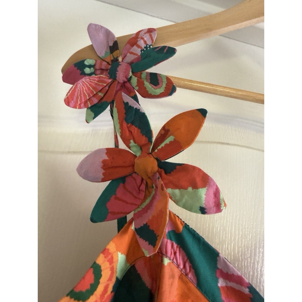 FARM Rio Teal, Coral & Pink Floral Midi Dress - Picture 6 of 16